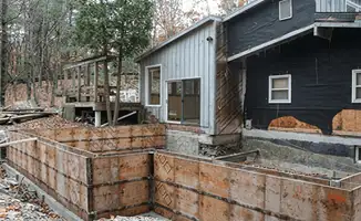 Prepared site with foundation forms for home remodeling and addition project in Columbus, OH